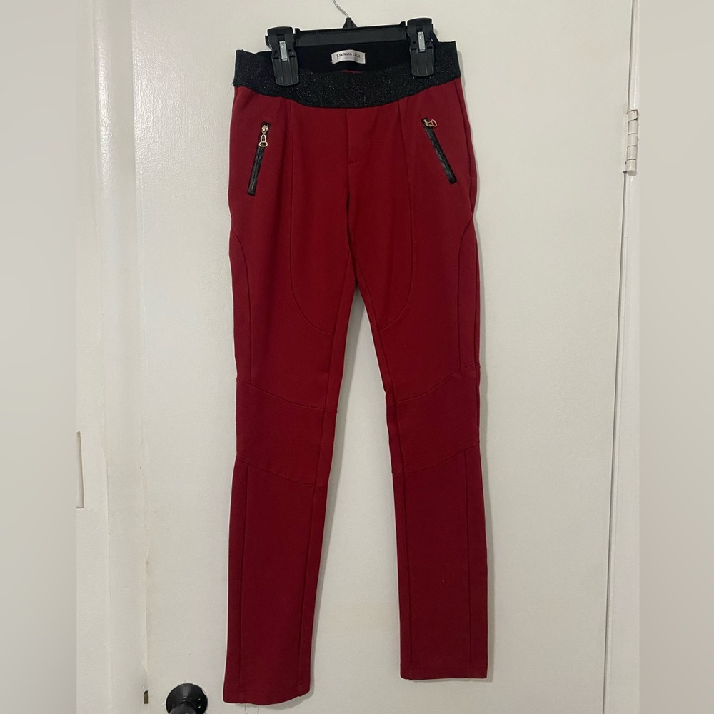Patrizia Luca Red Pants with Black Accents